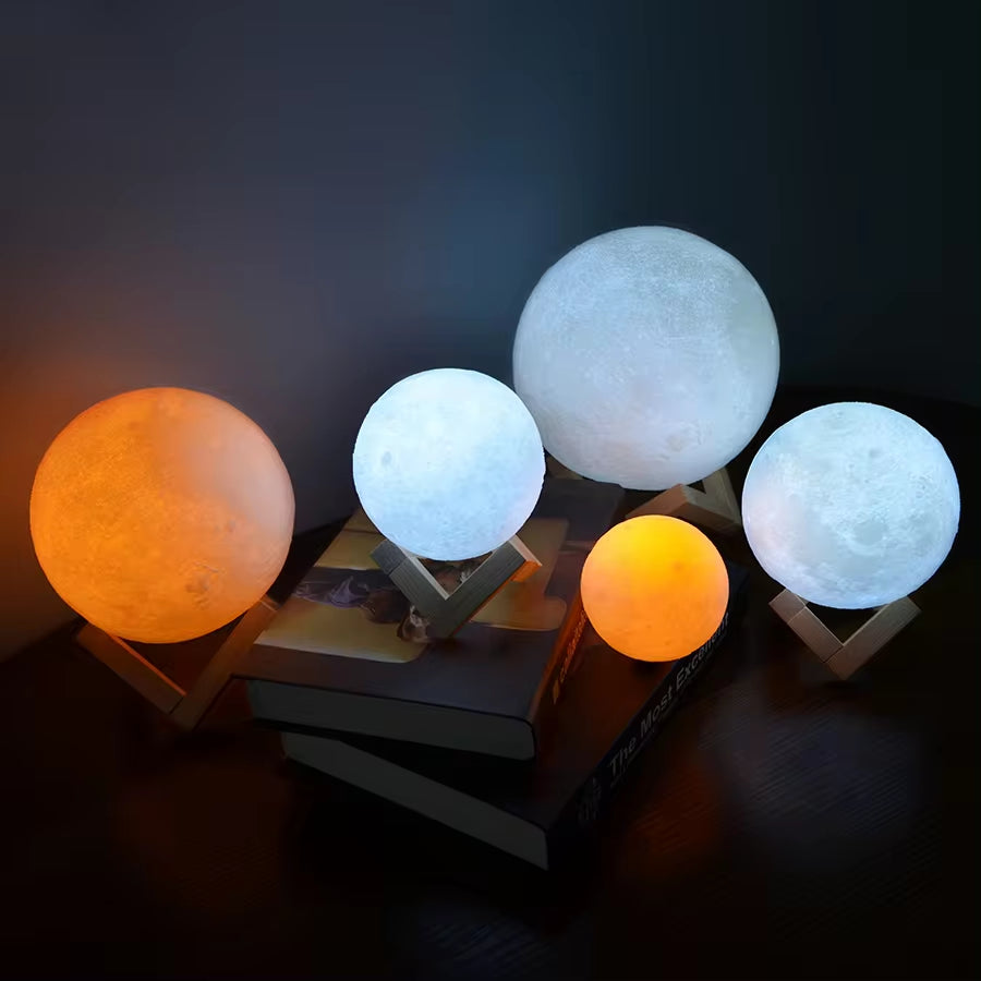 3D Mondlampe LED Nachtlicht – Aufladbar & Touch-Schalter, Geschenk & Deko