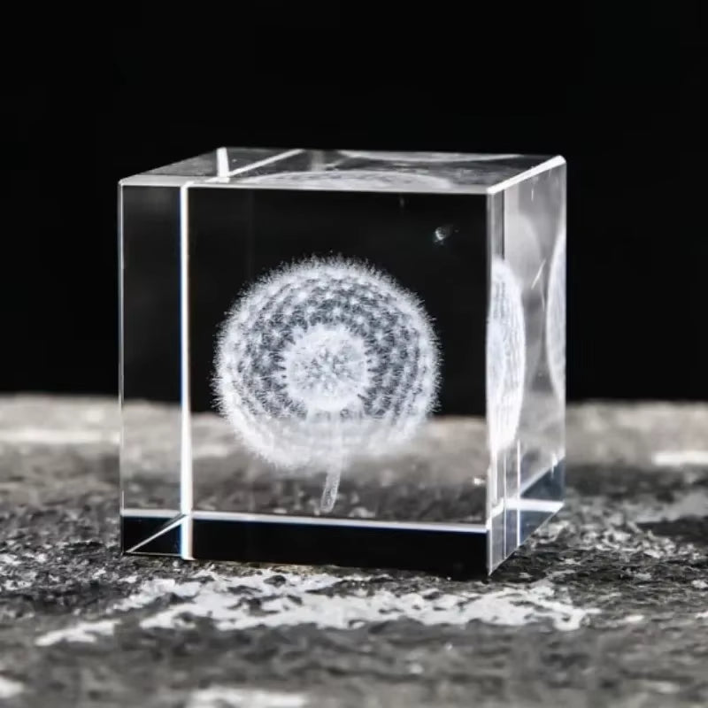 2.4 Inch Crystal Cube 3D Laser Crystal Paperweight Moon Solar System Clouds Cubic Heart Shaped Desktop Creative Gift Ornaments