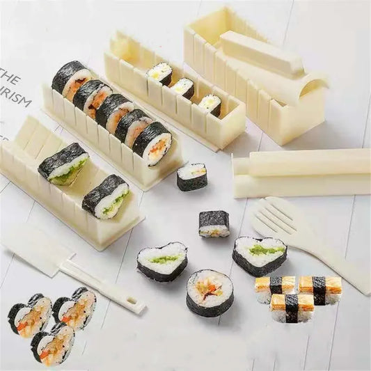 DIY Sushi Maker Set – Multifunktionale Sushi Formen für Reis & Japanische Kuchen, Rund- & Eckform Reismold für Zuhause, Bento & Party