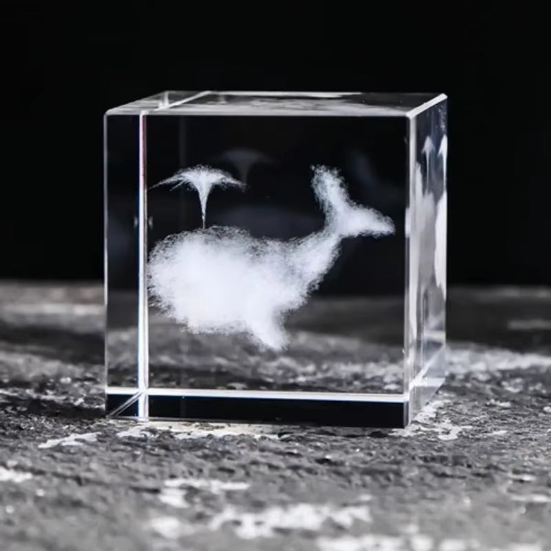 2.4 Inch Crystal Cube 3D Laser Crystal Paperweight Moon Solar System Clouds Cubic Heart Shaped Desktop Creative Gift Ornaments