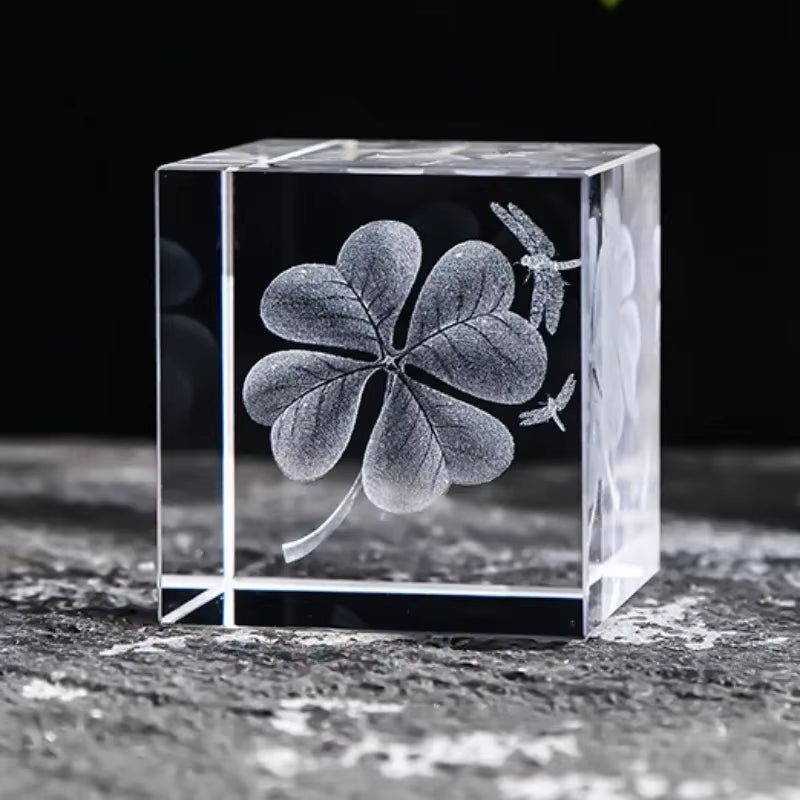 2.4 Inch Crystal Cube 3D Laser Crystal Paperweight Moon Solar System Clouds Cubic Heart Shaped Desktop Creative Gift Ornaments