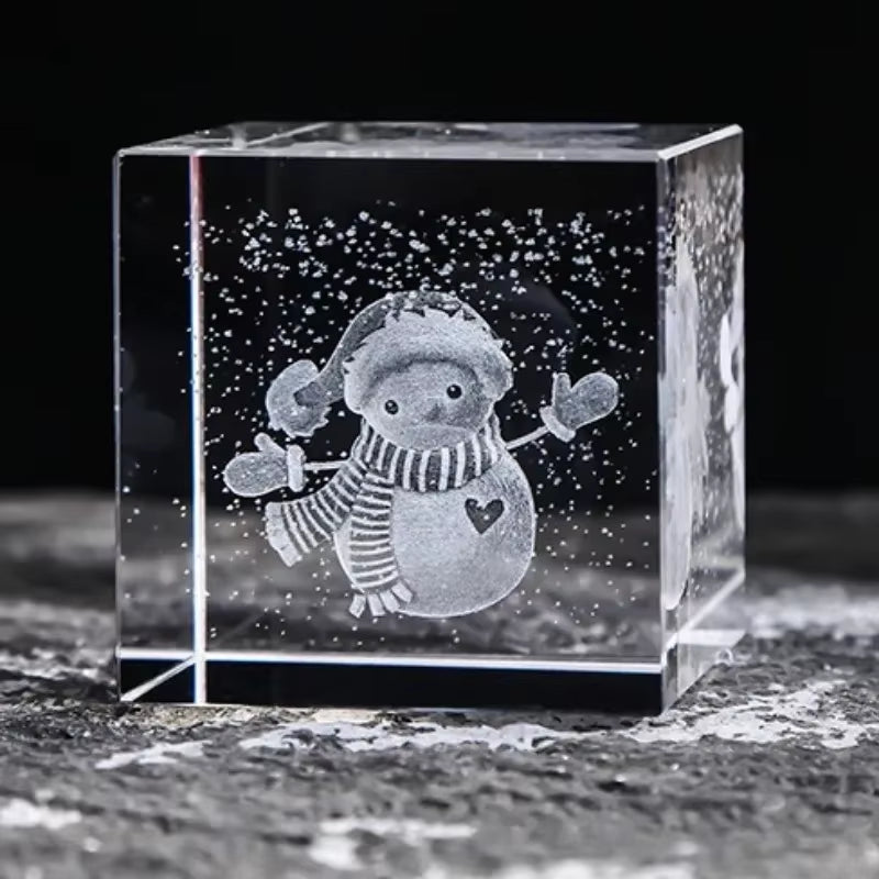 2.4 Inch Crystal Cube 3D Laser Crystal Paperweight Moon Solar System Clouds Cubic Heart Shaped Desktop Creative Gift Ornaments