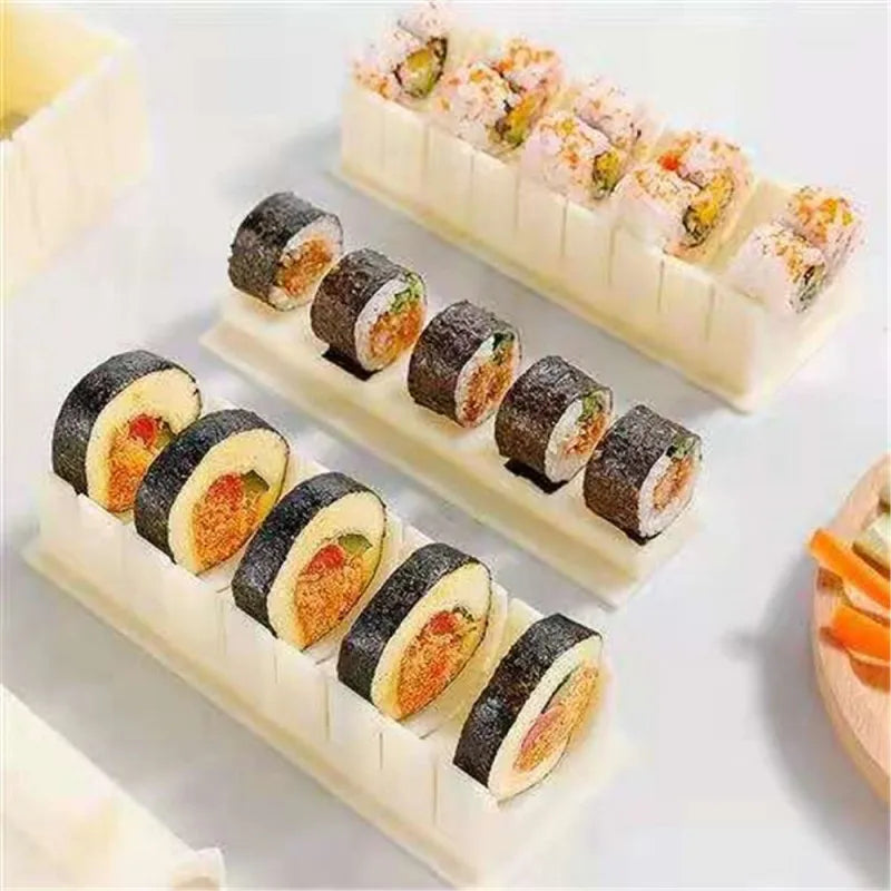 DIY Sushi Maker Set – Multifunktionale Sushi Formen für Reis & Japanische Kuchen, Rund- & Eckform Reismold für Zuhause, Bento & Party