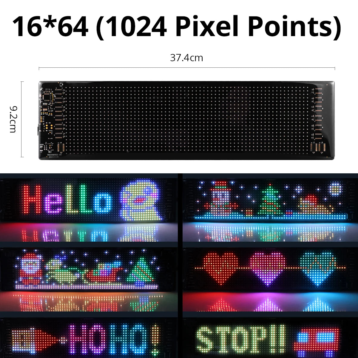 RGB LED Matrix Pixel Panel,Scrolling Bright Advertising LED Signs with Remote,5V Flexible USB LED Car Sign Bluetooth App Control