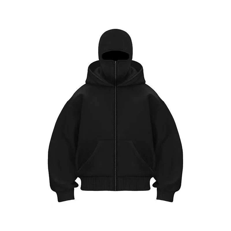 Balaclava Hoodies mit Doppelkapuze & Zipper – Trendige Winter Streetwear