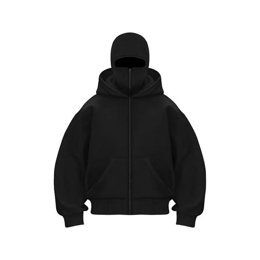 Balaclava Hoodies mit Doppelkapuze & Zipper – Trendige Winter Streetwear