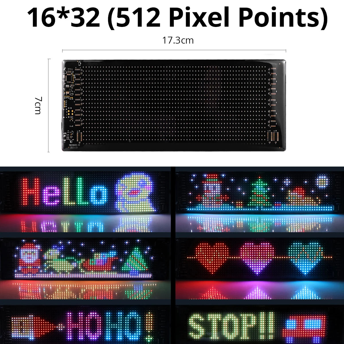 RGB LED Matrix Pixel Panel,Scrolling Bright Advertising LED Signs with Remote,5V Flexible USB LED Car Sign Bluetooth App Control