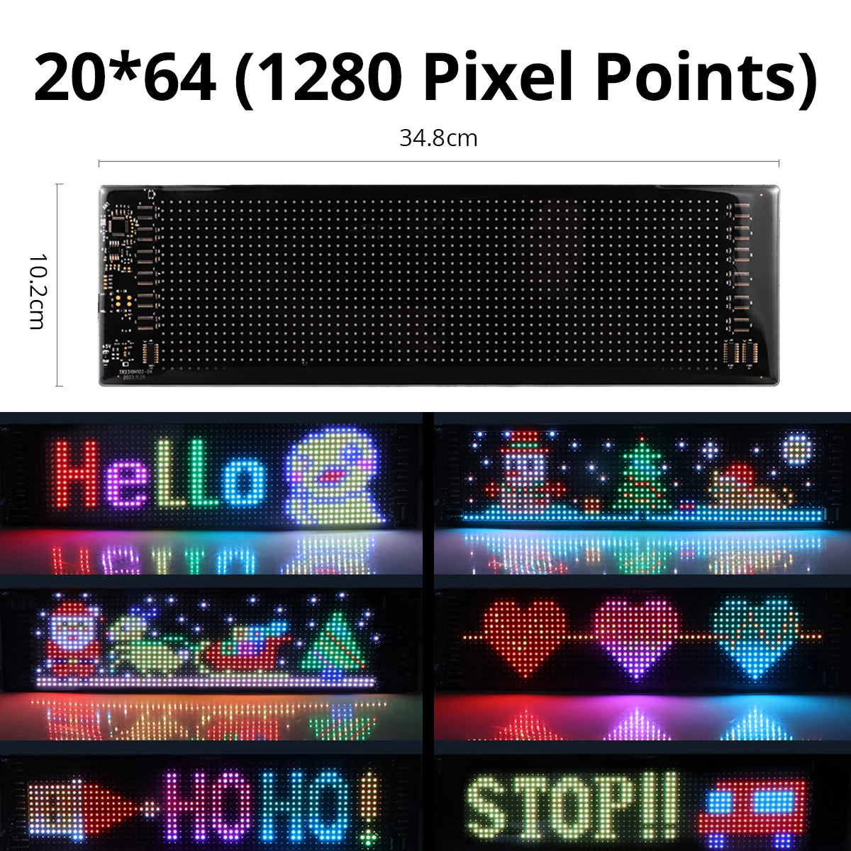 RGB LED Matrix Pixel Panel,Scrolling Bright Advertising LED Signs with Remote,5V Flexible USB LED Car Sign Bluetooth App Control