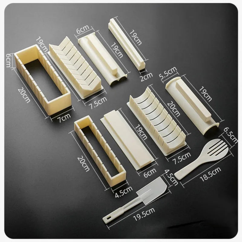 DIY Sushi Maker Set – Multifunktionale Sushi Formen für Reis & Japanische Kuchen, Rund- & Eckform Reismold für Zuhause, Bento & Party