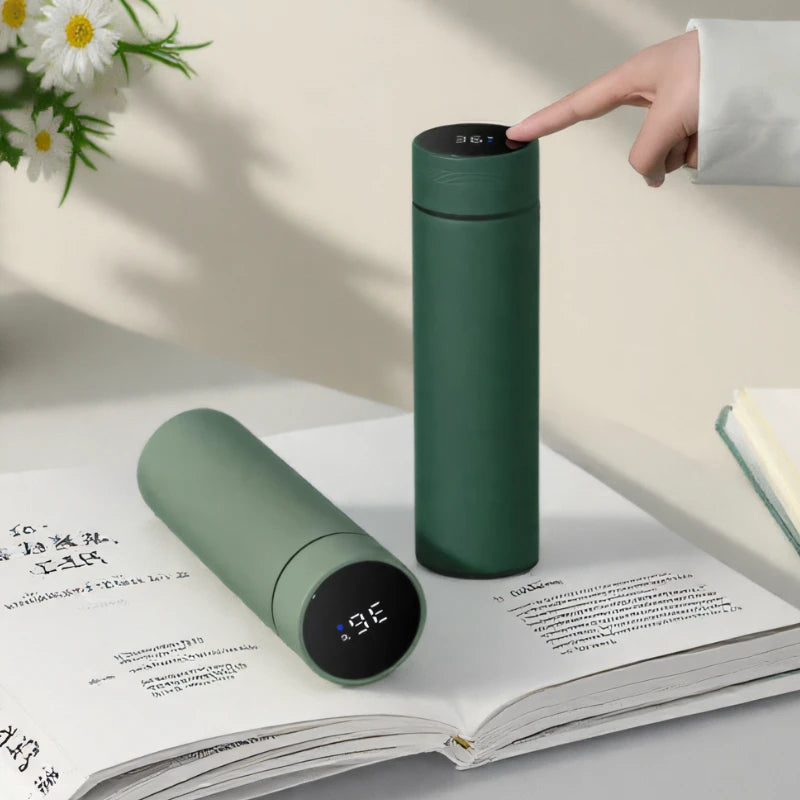 Thermosflasche mit digitalem Thermometer | Edelstahl & auslaufsicher